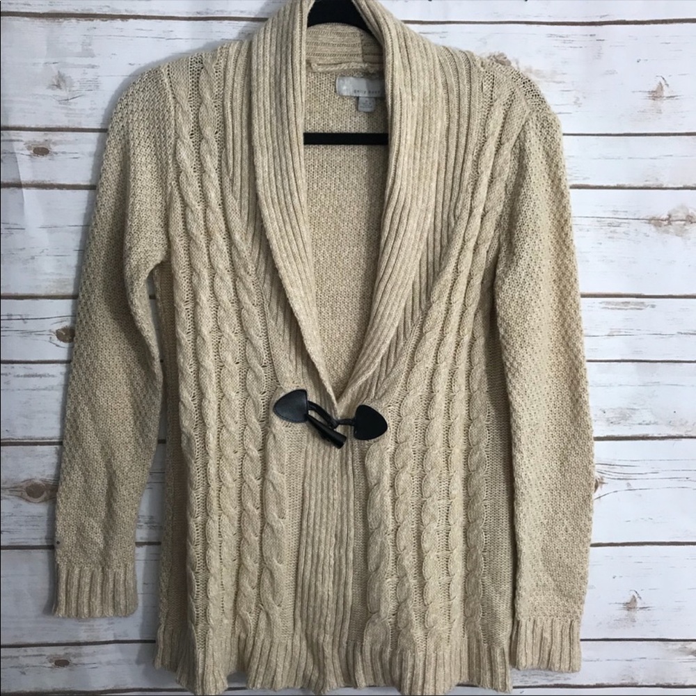 Emily Rose Beige Cardigan With Latch Closure